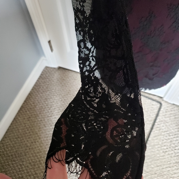 🏝3for$25 Black Lace Overlay Dress - Picture 3 of 4